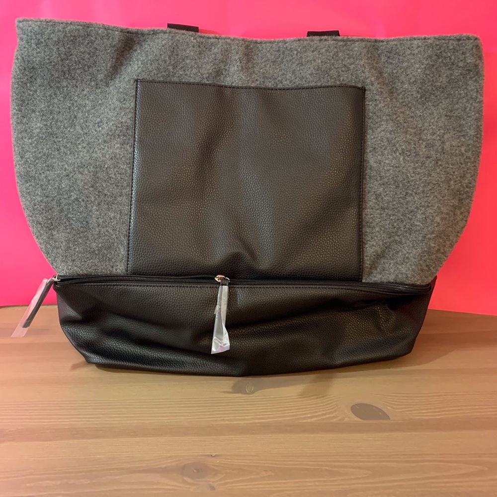 Felt/pleather tote